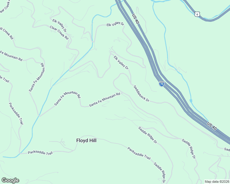 map of restaurants, bars, coffee shops, grocery stores, and more near 1375 Saddleback Drive in Evergreen
