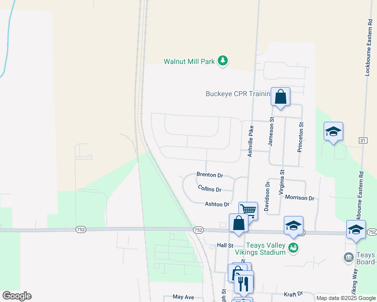 map of restaurants, bars, coffee shops, grocery stores, and more near 48 Burroughs Drive in Ashville