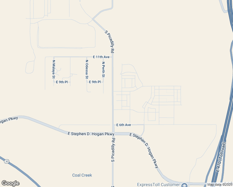 map of restaurants, bars, coffee shops, grocery stores, and more near 815 South Picadilly Road in Aurora