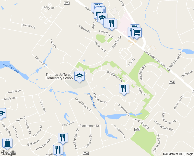 map of restaurants, bars, coffee shops, grocery stores, and more near 29 Fomalhaut Court in Washington Township