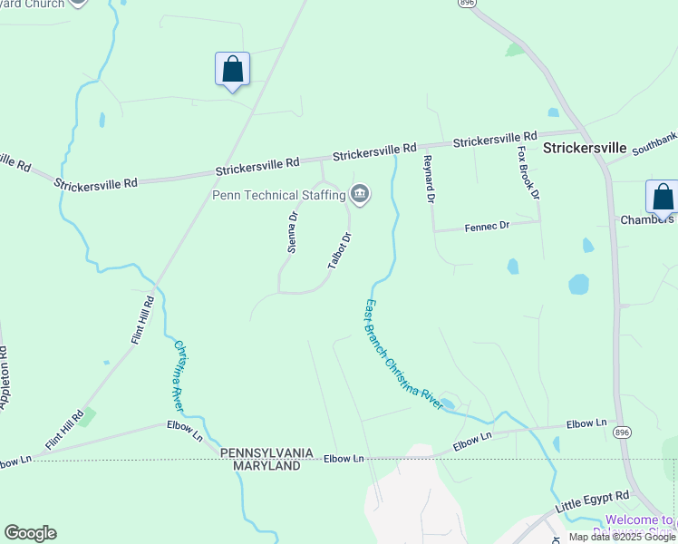 map of restaurants, bars, coffee shops, grocery stores, and more near 127 Talbot Drive in Landenberg