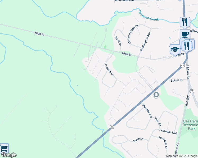 map of restaurants, bars, coffee shops, grocery stores, and more near 208 Hickory Lane in Mullica Hill