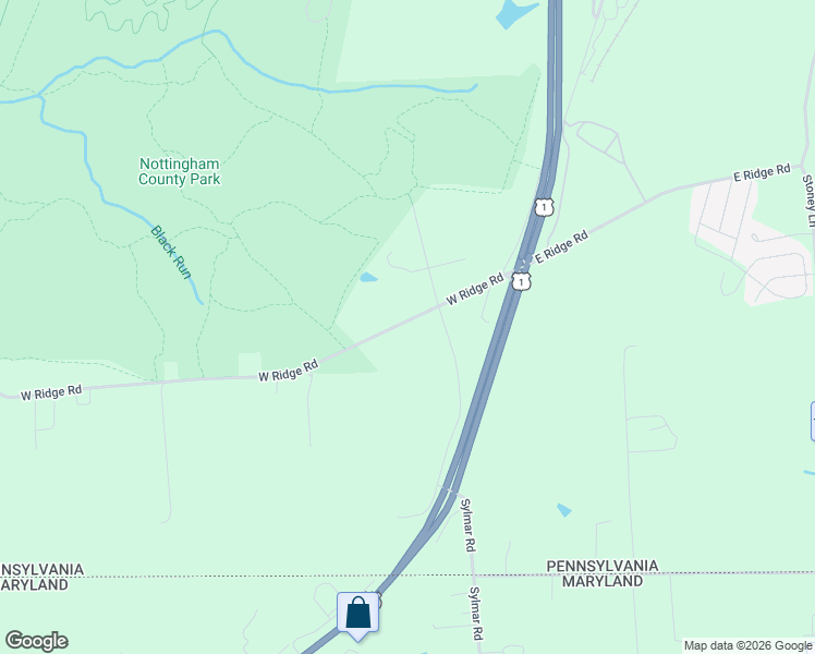 map of restaurants, bars, coffee shops, grocery stores, and more near 185 West Ridge Road in Nottingham