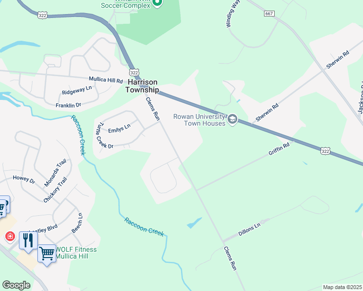 map of restaurants, bars, coffee shops, grocery stores, and more near 139 Clems Run in Mullica Hill
