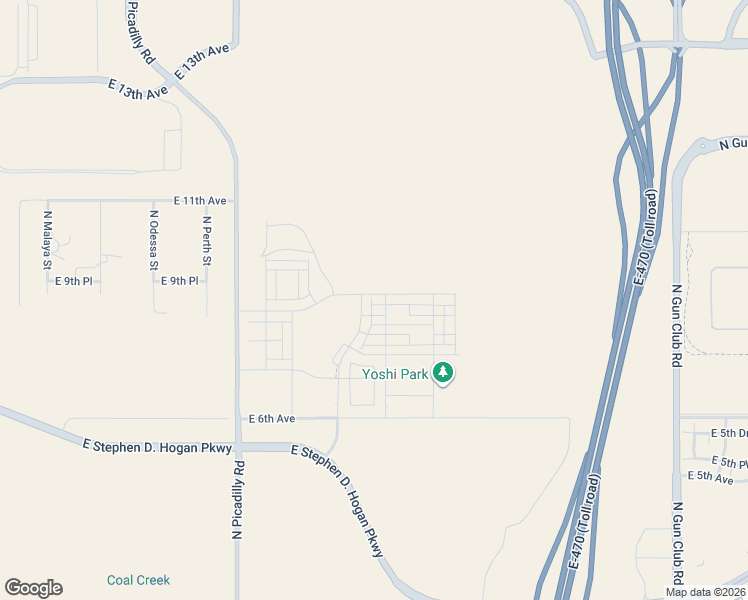 map of restaurants, bars, coffee shops, grocery stores, and more near 21701-22299 East 6th Avenue in Aurora