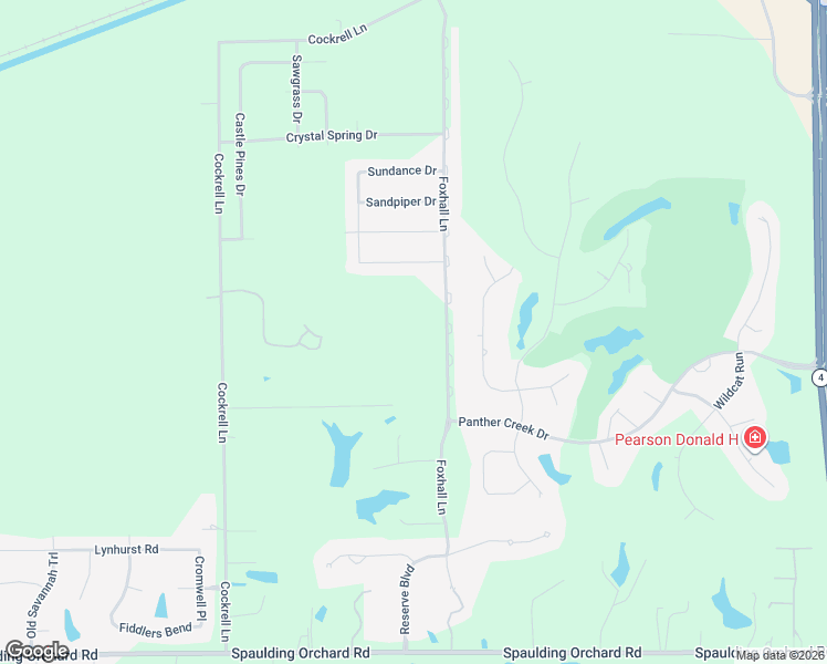 map of restaurants, bars, coffee shops, grocery stores, and more near 4783-4999 Foxhall Lane in Springfield