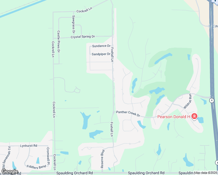 map of restaurants, bars, coffee shops, grocery stores, and more near 4783-4999 Foxhall Lane in Springfield