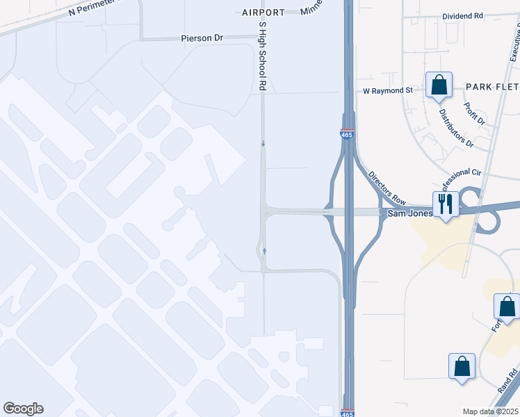 map of restaurants, bars, coffee shops, grocery stores, and more near in Indianapolis