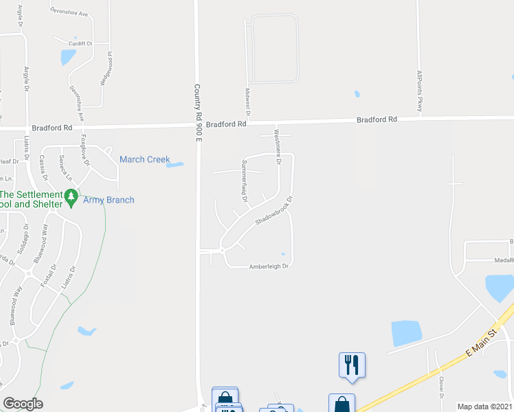 map of restaurants, bars, coffee shops, grocery stores, and more near 2284 Westmere Drive in Plainfield