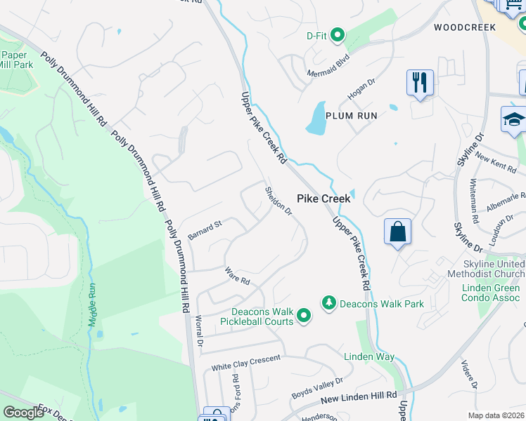 map of restaurants, bars, coffee shops, grocery stores, and more near 3 Embry Court in Newark