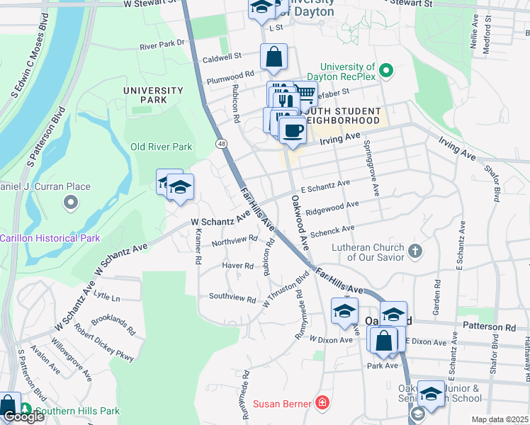map of restaurants, bars, coffee shops, grocery stores, and more near 218 Far Hills Avenue in Dayton