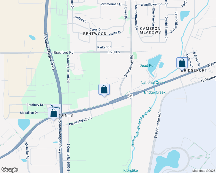 map of restaurants, bars, coffee shops, grocery stores, and more near 275 Double Creek Drive in Indianapolis
