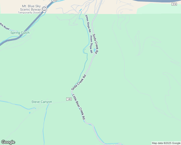 map of restaurants, bars, coffee shops, grocery stores, and more near 812 Soda Creek Road in Idaho Springs