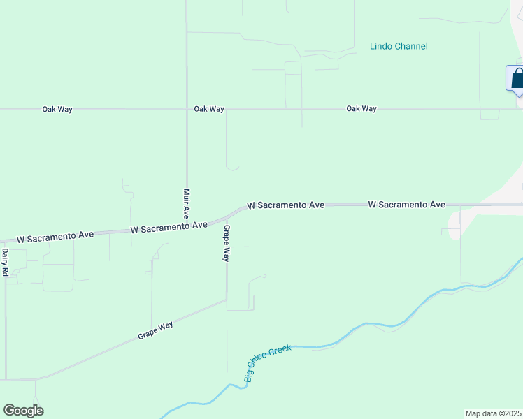 map of restaurants, bars, coffee shops, grocery stores, and more near 2725 West Sacramento Avenue in Chico