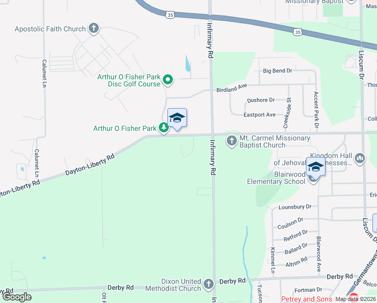map of restaurants, bars, coffee shops, grocery stores, and more near 5552 Glenmeadow Drive in Dayton