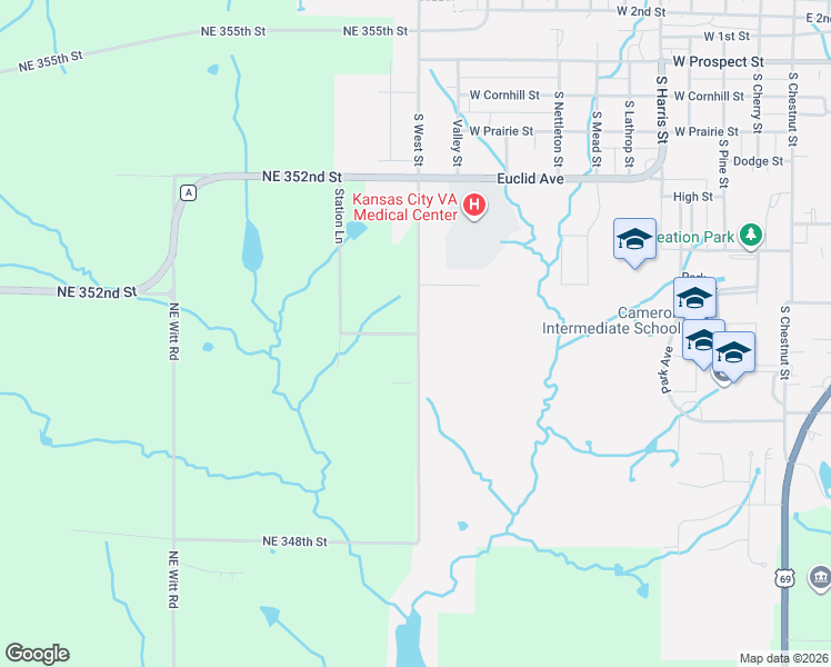 map of restaurants, bars, coffee shops, grocery stores, and more near Northeast Flamingo Lane in Cameron