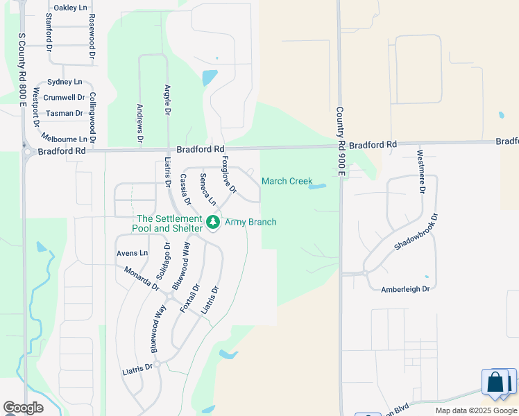map of restaurants, bars, coffee shops, grocery stores, and more near 2174 Foxglove Drive in Plainfield