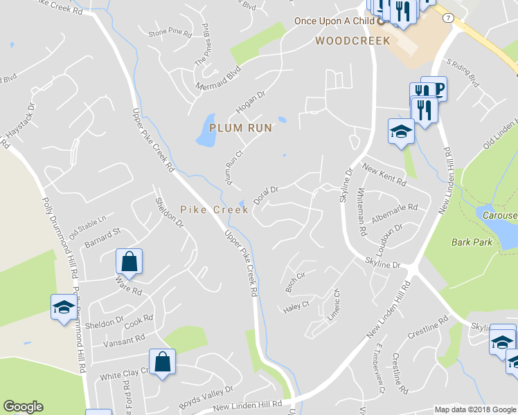 map of restaurants, bars, coffee shops, grocery stores, and more near 5459 Pinehurst Drive in Wilmington