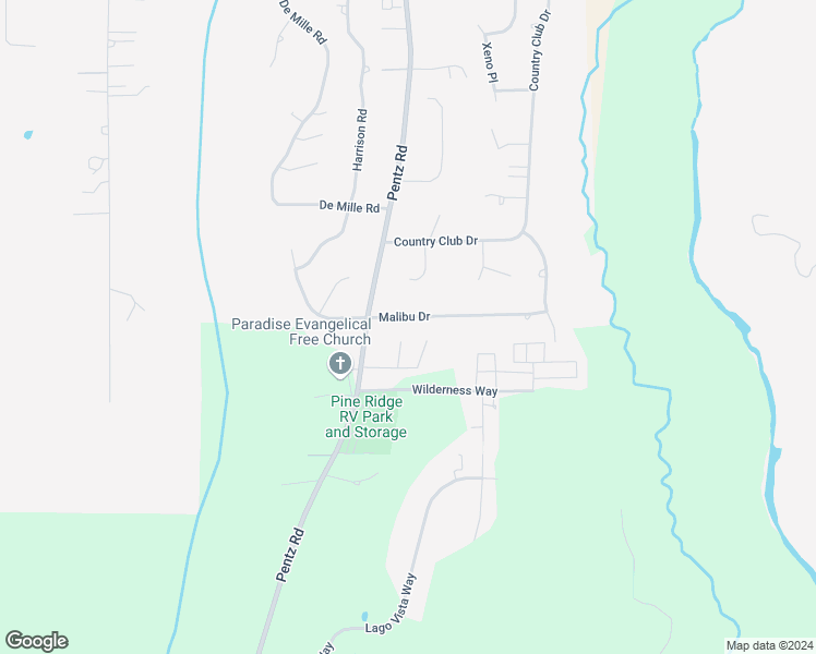 map of restaurants, bars, coffee shops, grocery stores, and more near 5000 Malibu Drive in Paradise