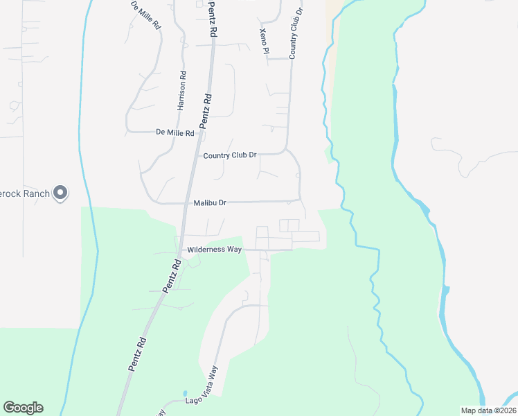 map of restaurants, bars, coffee shops, grocery stores, and more near 5062 Malibu Drive in Paradise