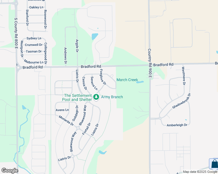 map of restaurants, bars, coffee shops, grocery stores, and more near 2174 Foxglove Drive in Plainfield