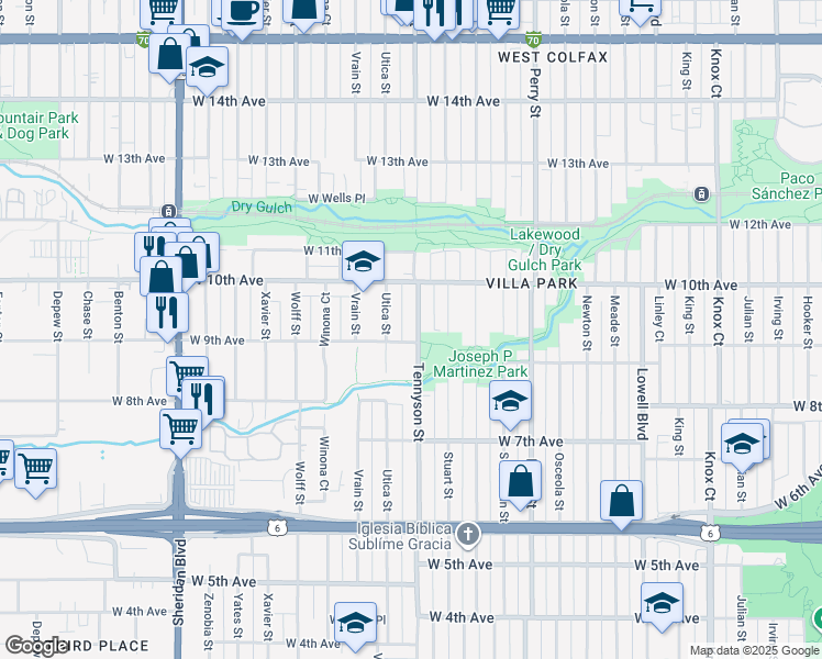 map of restaurants, bars, coffee shops, grocery stores, and more near 936 Tennyson Street in Denver