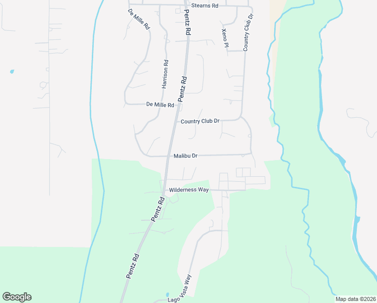 map of restaurants, bars, coffee shops, grocery stores, and more near 5003 Malibu Drive in Paradise