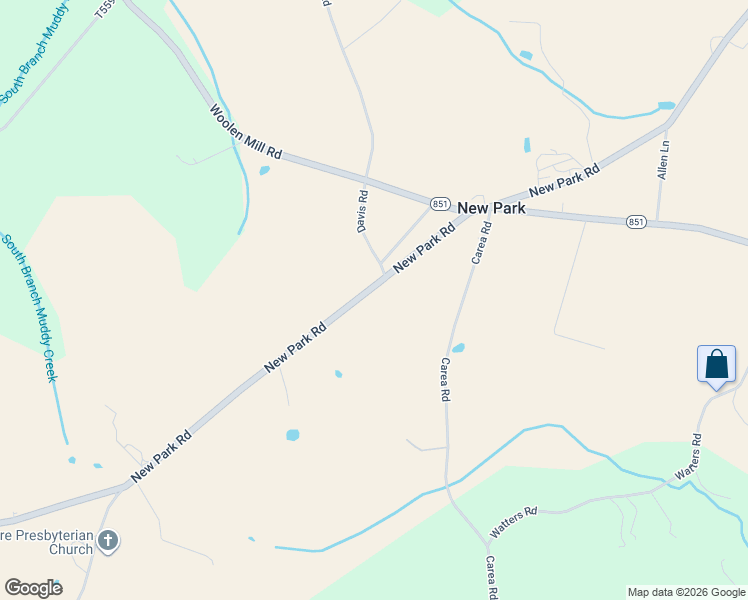 map of restaurants, bars, coffee shops, grocery stores, and more near 557 New Park Road in New Park