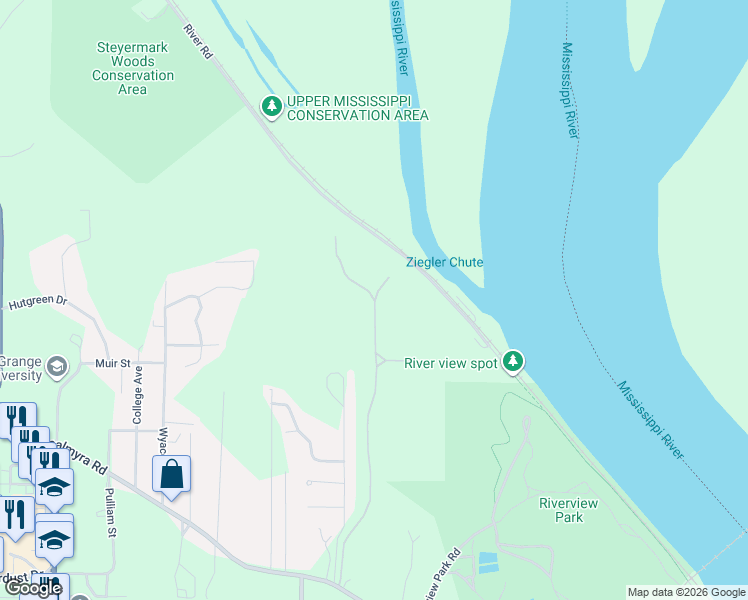 map of restaurants, bars, coffee shops, grocery stores, and more near 68 Orchard Point Road in Hannibal