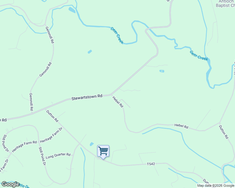 map of restaurants, bars, coffee shops, grocery stores, and more near 18697 Hebel Road in Stewartstown