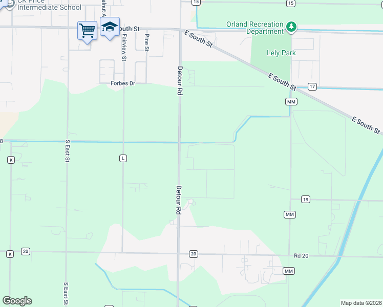 map of restaurants, bars, coffee shops, grocery stores, and more near in Orland