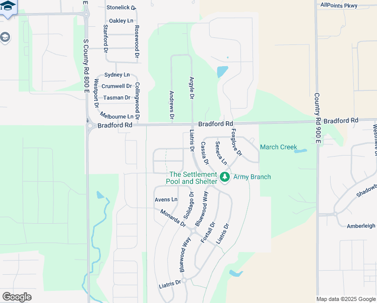 map of restaurants, bars, coffee shops, grocery stores, and more near 8461 Waterleaf Drive in Plainfield