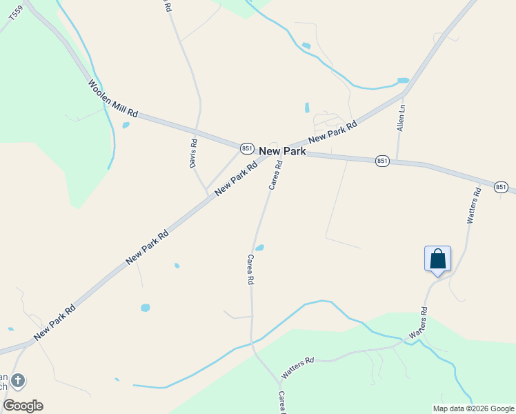 map of restaurants, bars, coffee shops, grocery stores, and more near 118 Carea Road in New Park