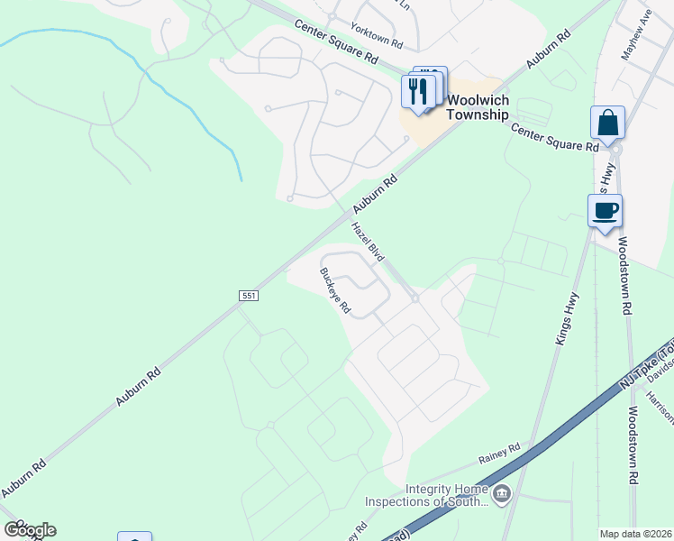 map of restaurants, bars, coffee shops, grocery stores, and more near 9 Locust Lane in Swedesboro