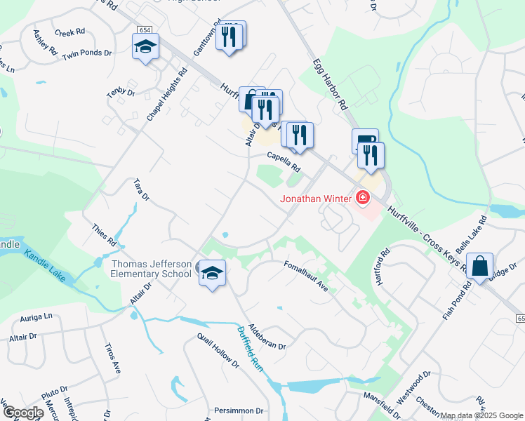 map of restaurants, bars, coffee shops, grocery stores, and more near 8 Castor Court in Washington Township