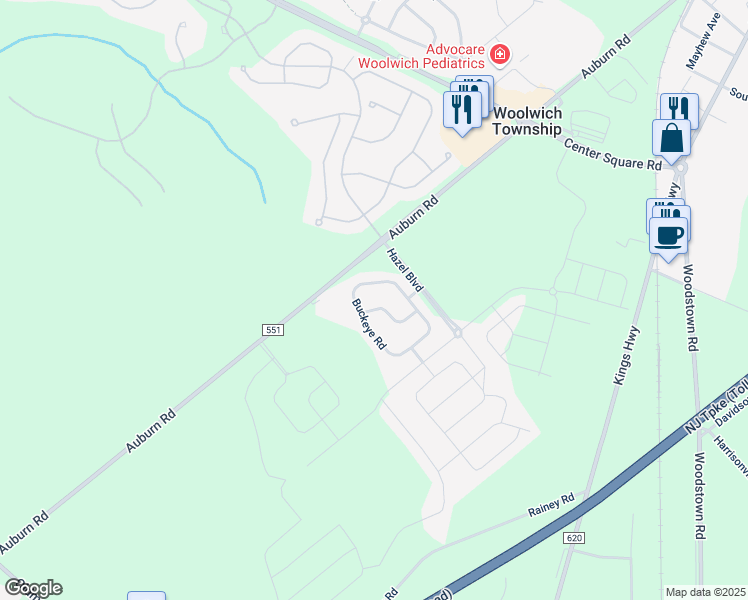 map of restaurants, bars, coffee shops, grocery stores, and more near 9 Locust Lane in Swedesboro