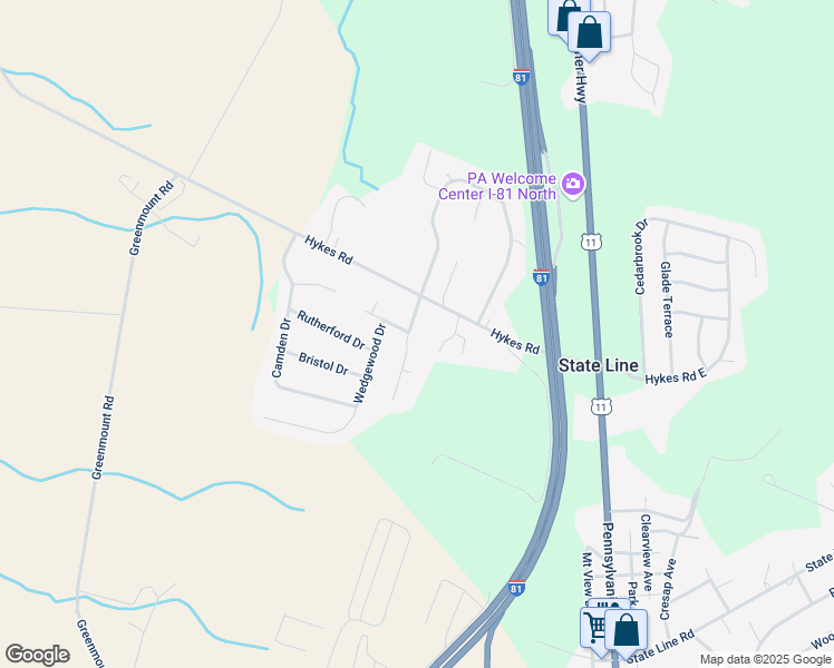 map of restaurants, bars, coffee shops, grocery stores, and more near 15240 Cobble Drive in Greencastle