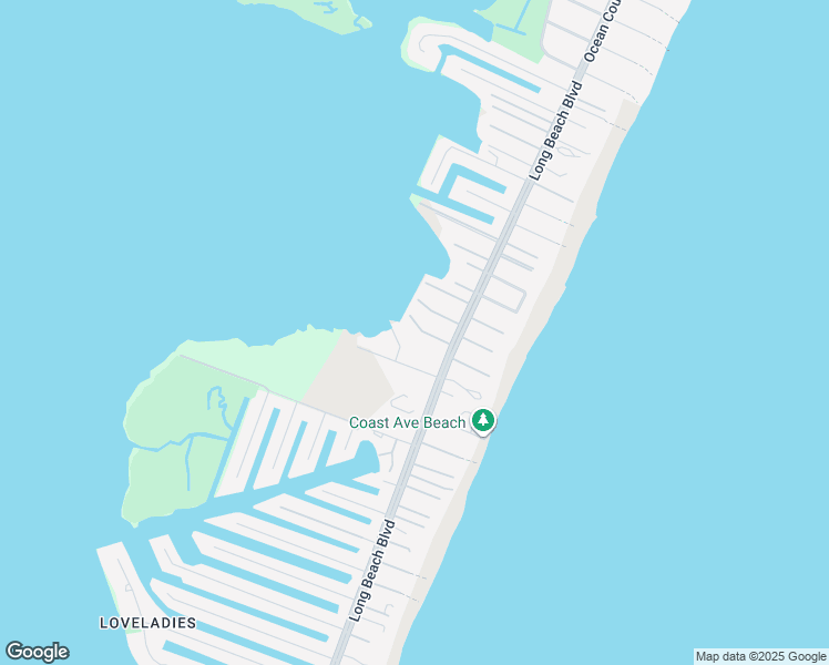 map of restaurants, bars, coffee shops, grocery stores, and more near 128 Long Beach Boulevard in Long Beach Township