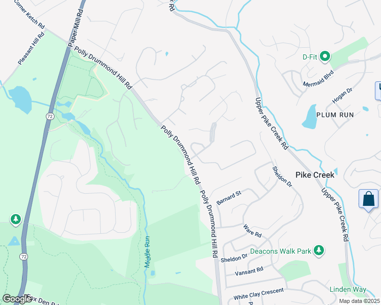 map of restaurants, bars, coffee shops, grocery stores, and more near 102 Drummond Farms Lane in Newark