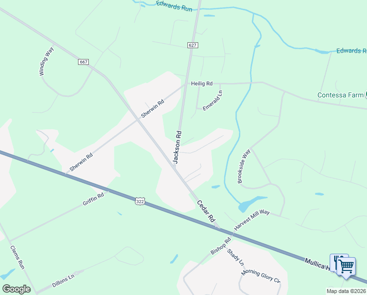 map of restaurants, bars, coffee shops, grocery stores, and more near 4 Lange Lane in Mullica Hill