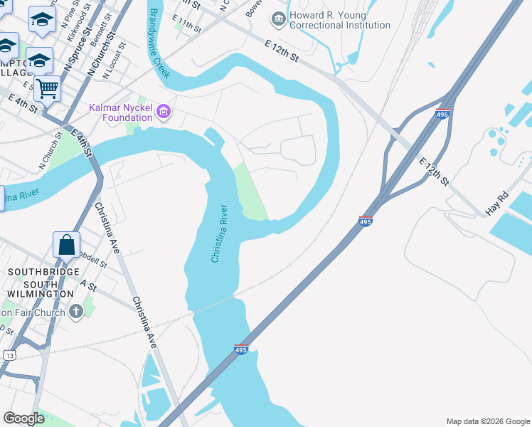 map of restaurants, bars, coffee shops, grocery stores, and more near 1180 East 7th Street in Wilmington