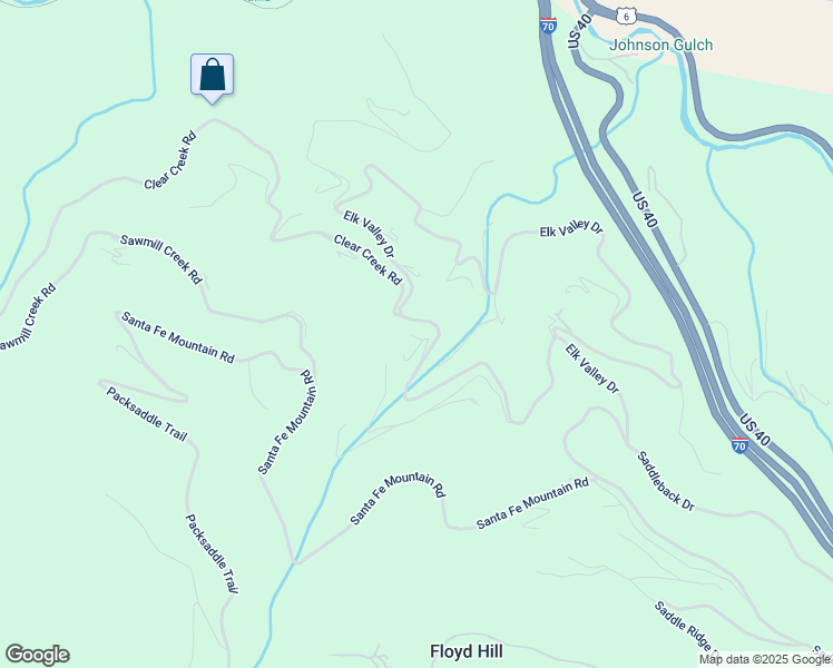 map of restaurants, bars, coffee shops, grocery stores, and more near 730 Clear Creek Road in Evergreen