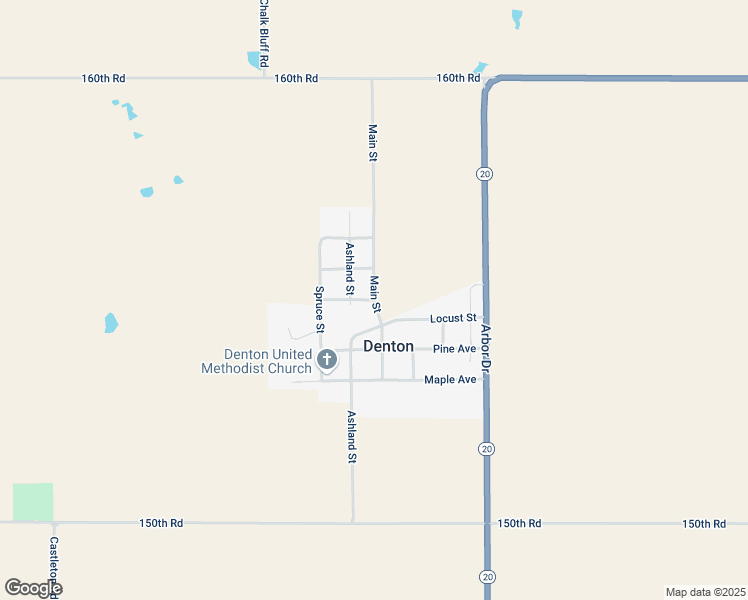 map of restaurants, bars, coffee shops, grocery stores, and more near 20 Denton Avenue in Denton