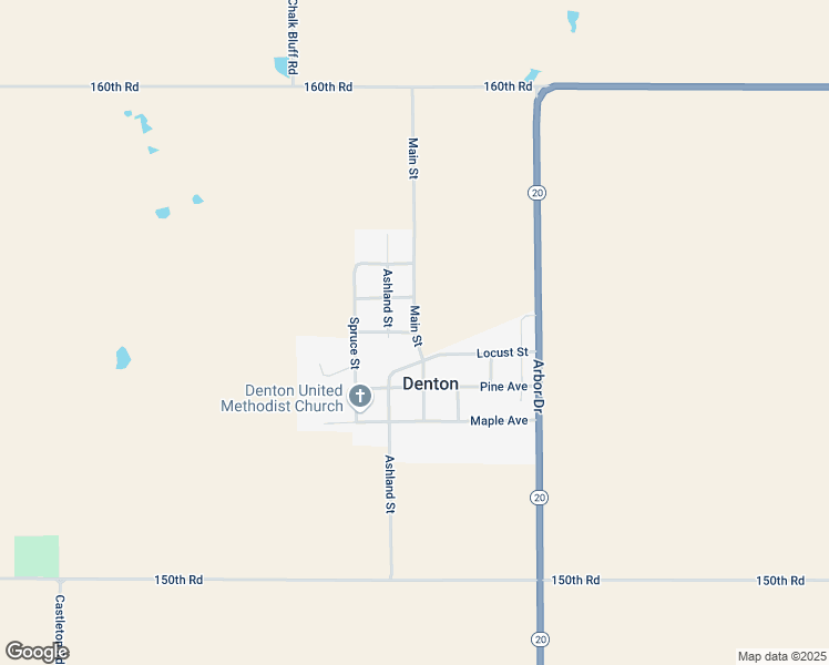map of restaurants, bars, coffee shops, grocery stores, and more near 20 Denton Avenue in Denton