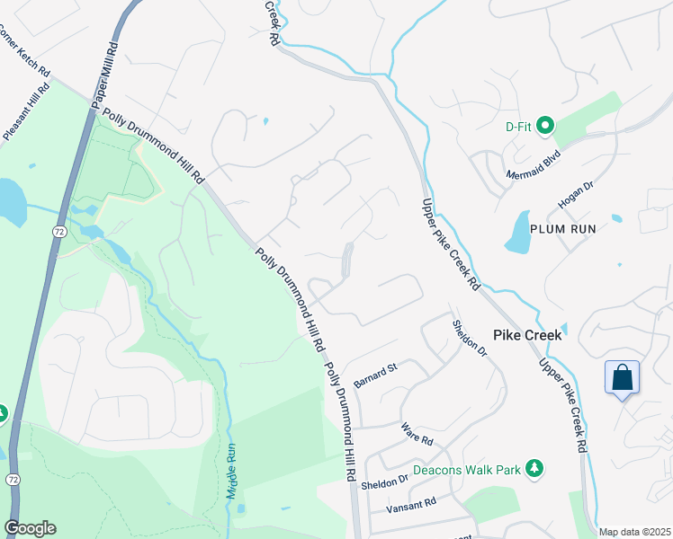 map of restaurants, bars, coffee shops, grocery stores, and more near 109 Foxfire Drive in Newark