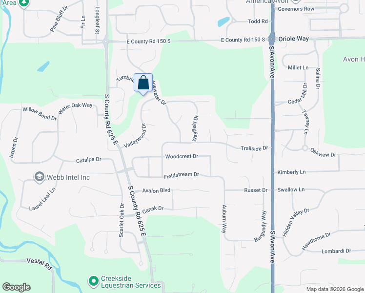 map of restaurants, bars, coffee shops, grocery stores, and more near 1945 Wayfield Drive in Avon