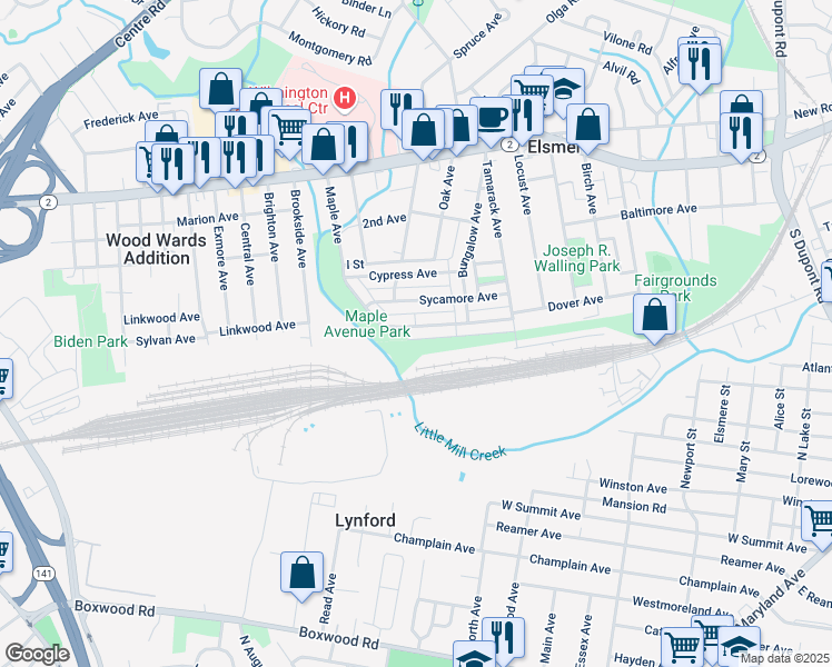 map of restaurants, bars, coffee shops, grocery stores, and more near 1364 Maple Ave in Elsmere