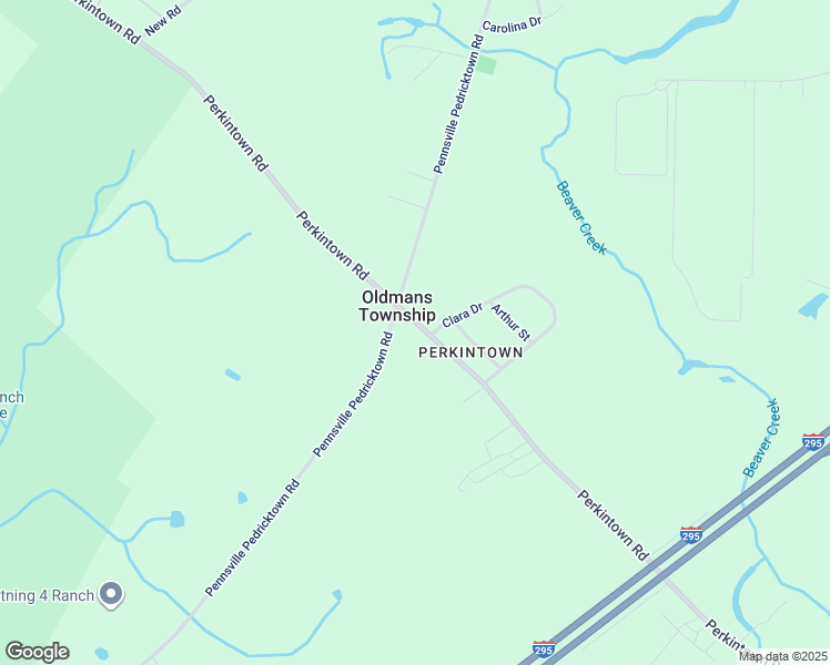 map of restaurants, bars, coffee shops, grocery stores, and more near 190 Perkintown Road in Pedricktown