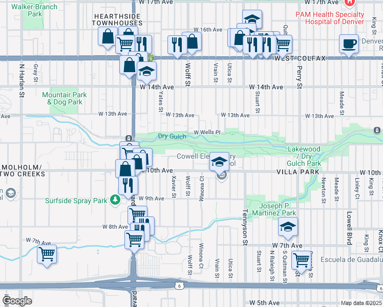 map of restaurants, bars, coffee shops, grocery stores, and more near in 