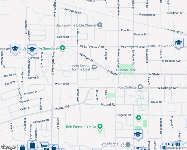 map of restaurants, bars, coffee shops, grocery stores, and more near 125 South Webster Avenue in Jacksonville